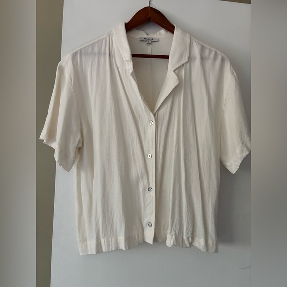 Madewell Tops - Madewell Ivory Button-Down Short Sleeve Shirt
